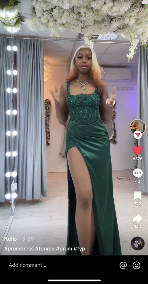 green prom dress